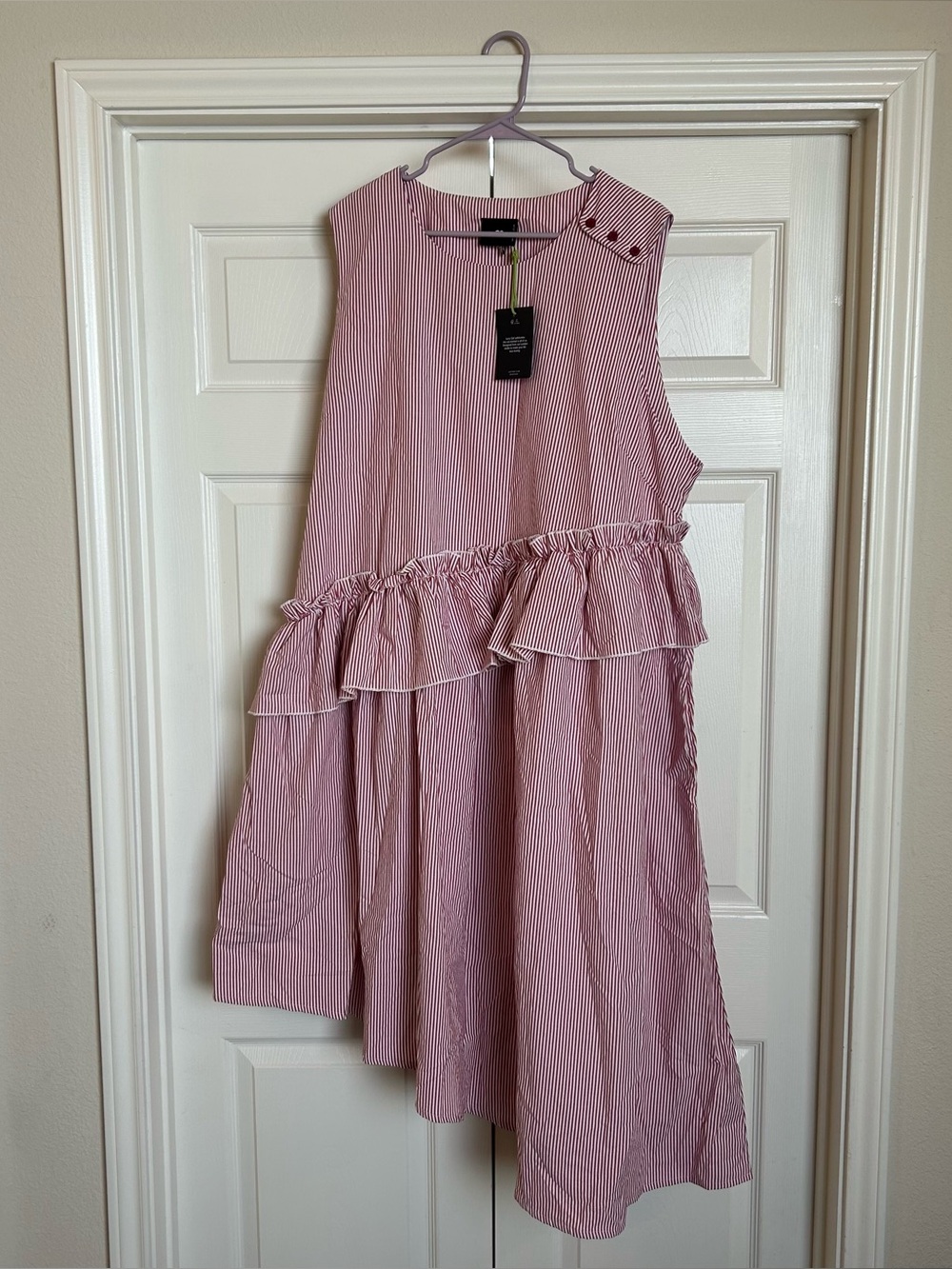 Lazy Oaf Asymmetrical Pinstripe Dress size US 20